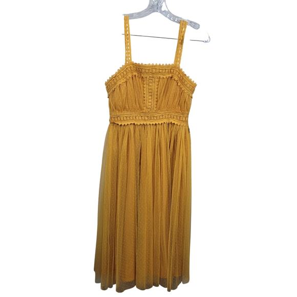 Lulu Dresses & Skirts - Lulus Forever Love Golden Yellow Swiss Dot Sleeveless Dress Size S 122925-2Clo2